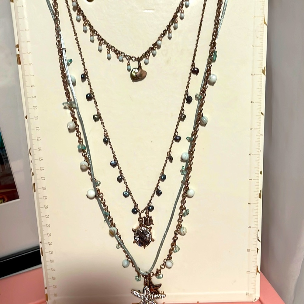 Multi strand beach necklace